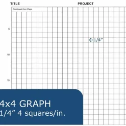 Roaring Spring Lab Research Notebook, 11 1/4" x 9 1/8", 4 x 4 Graph Print, 144 Pages (72 Sheets) , Black