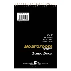 Roaring Spring Steno Pad, Brown Cover, Gregg Rule, (80) White 6 x 9 Sheets, 72/Carton