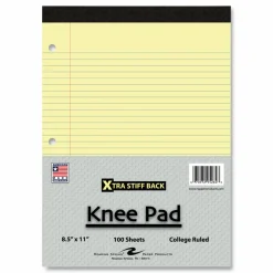 Roaring Spring Stiff-Back Pad, Medium/College Rule, (100) Canary Yellow 8.5 x 11 Sheets, 36/Carton