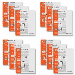 Roaring Spring Whitelines Notebook, Quadrille Rule (5 sq/in), Gray/Orange Cover, (70) 11 x 8.5 Sheets, 12/Carton
