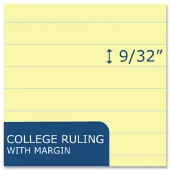 Roaring Spring WIDE Landscape Format Writing Pad, Medium/College Rule, (40) Canary Yellow 11 x 8.5 Sheets, 18/Carton
