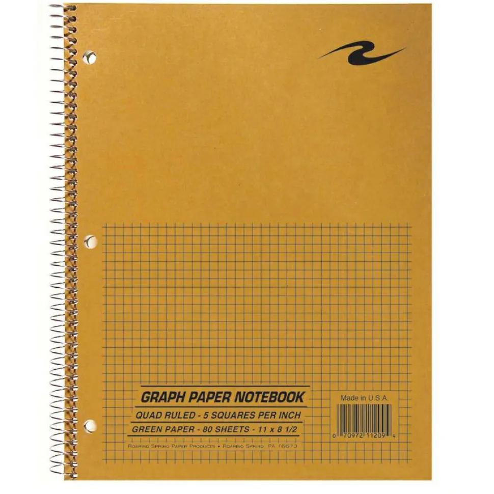 Roaring Spring 5x5 Graph Ruled Spiral Lab Notebook