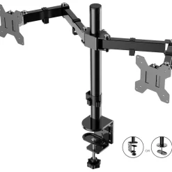 Rocelco RDM2 Desk Mount for LCD Monitor, LED Monitor, Display Stand - Adjustable - 2 Display(s) Supported - RDM2