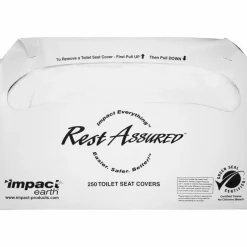 Rochester Midland Half-Fold Toilet Seat Covers, 100% Recycled, Case Of 1,000 Covers