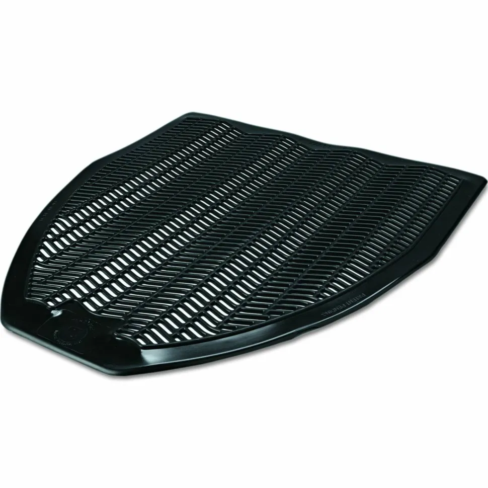 Rochester Midland Sanitary Urinal Floor Mats, Black, Pack Of 6