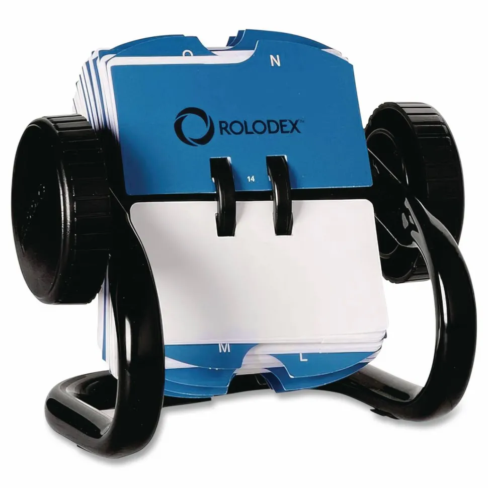 Rolodex Mini Classic Rotary Card File, 1 3/4" x 3 1/4", 250 Cards, Black