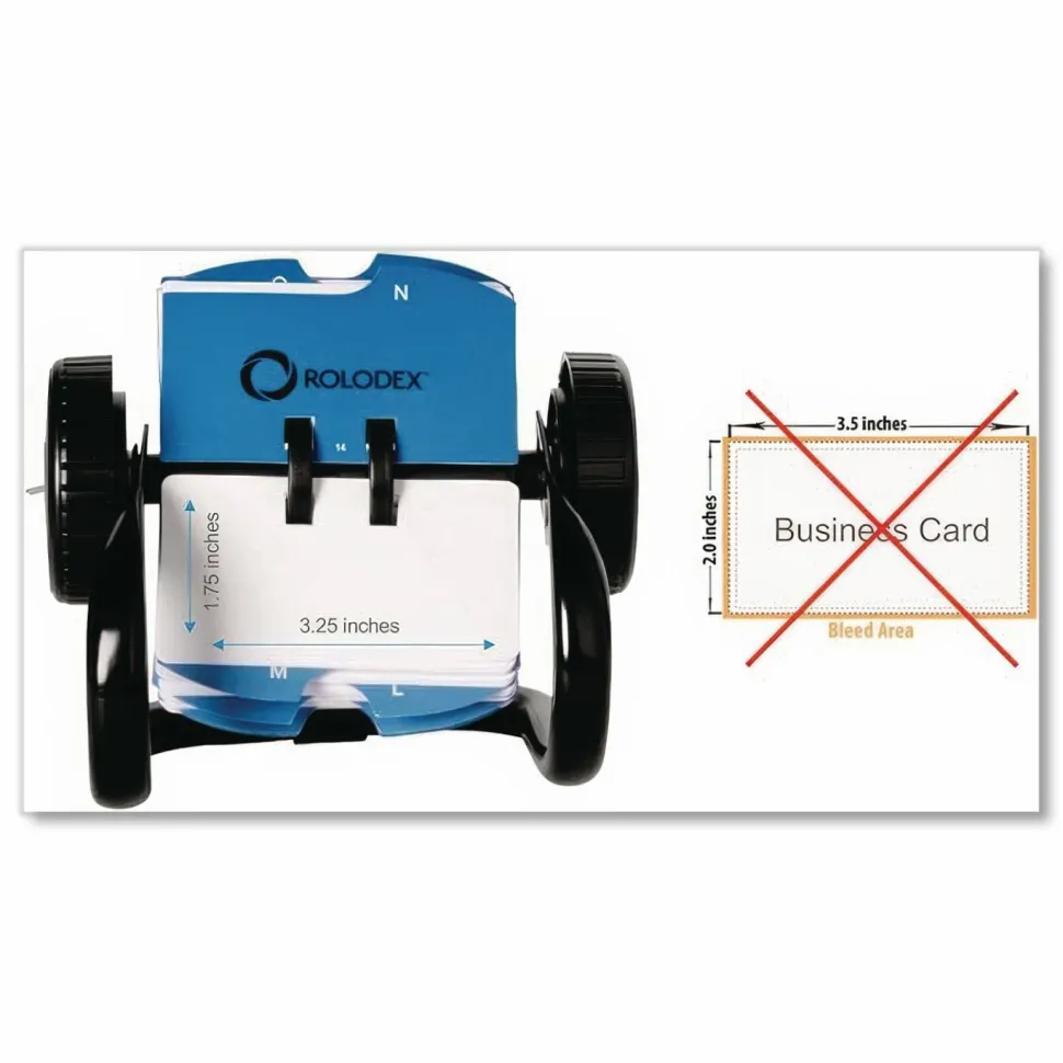 Rolodex Mini Classic Rotary Card File, 1 3/4" x 3 1/4", 250 Cards, Black