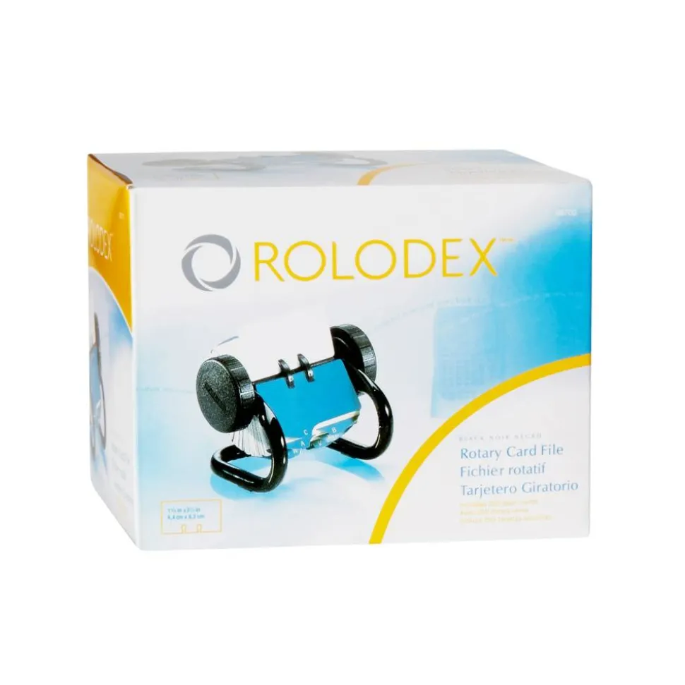 Rolodex Mini Classic Rotary Card File, 1 3/4" x 3 1/4", 250 Cards, Black