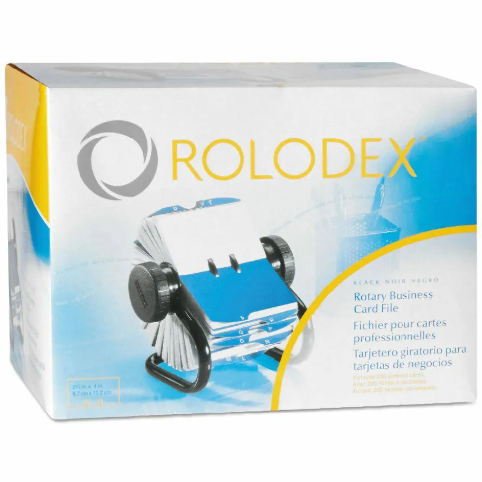 Rolodex Rotary Business Card File, 400-Card Capacity, Black