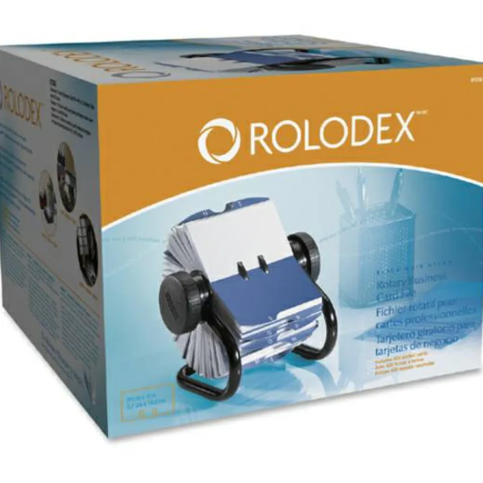 Rolodex Rotary Business Card File, 400-Card Capacity, Black