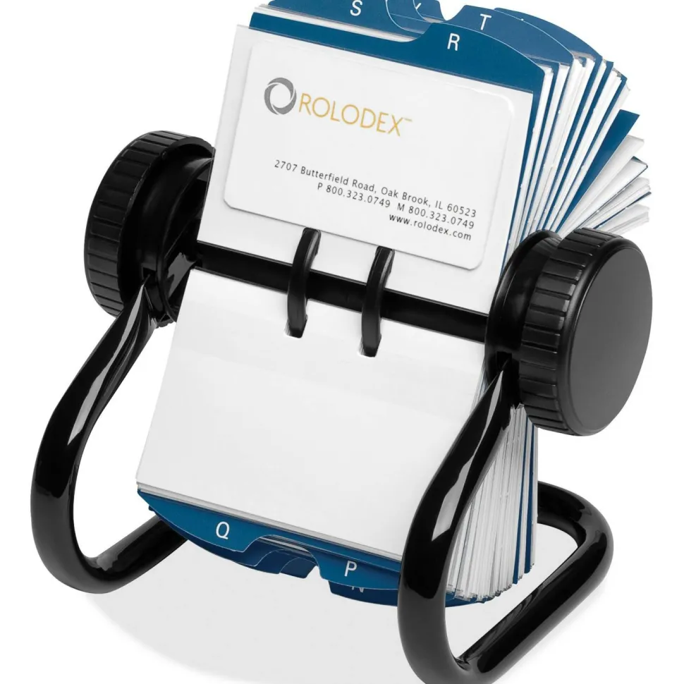 Rolodex Rotary Business Card File, 400-Card Capacity, Black