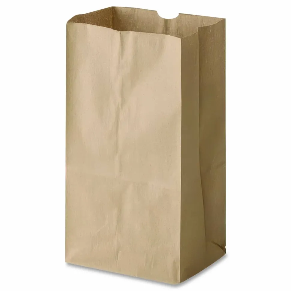 Ross & Wallace Paper Products Grocery Paper Bags, 8# Size, Extra-Heavy-Duty, 60# Basis Weight, 6" x 3.88" x 12.5", Kraft, 500/Bundle