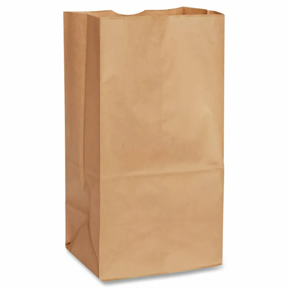 Ross & Wallace Paper Products Grocery Paper Bags, 8# Size, Extra-Heavy-Duty, 60# Basis Weight, 6" x 3.88" x 12.5", Kraft, 500/Bundle