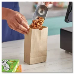 Ross & Wallace Paper Products Grocery Paper Bags, 1# Size, 30# Basis Weight, 3.5" x 2.25" x 6.63", Kraft, 500/Bundle