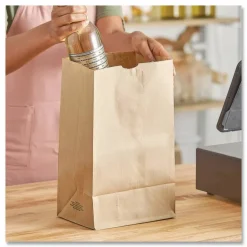 Ross & Wallace Paper Products Grocery Paper Bags, 20# Squat Size, Heavy-Duty, 50# Basis Weight, 8.13
