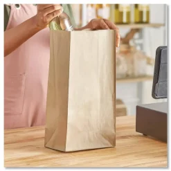 Ross & Wallace Paper Products Grocery Paper Bags, 16# Size, 40# Basis Weight, 7.75" x 4.75" x 16", Kraft, 500/Bundle