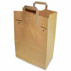 Ross & Wallace Paper Products Grocery Paper Bags, 1/6 BBL Size, 70# Basis Weight, Flat Handles, 11