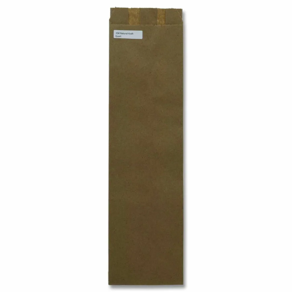 Ross & Wallace Paper Products Grocery Paper Bags, Liquor Quart Size, 35# Basis Weight, 4.5 x 2.5 x 16, Brown, 500/Bundle
