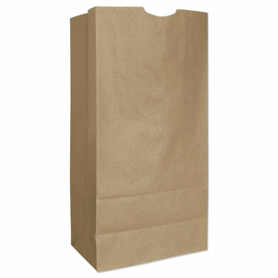 Ross & Wallace Paper Products Grocery Paper Bags, 16# Size, Heavy-Duty, 50# Basis Weight, 7.75" x 4.75" x 16", Kraft, 500/Bundle