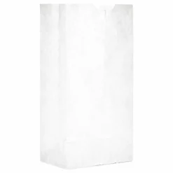 Ross & Wallace Paper Products Grocery Paper Bags, 4# Size, 30# Basis Weight, 5" x 3.13" x 9.88", White, 500/Bundle