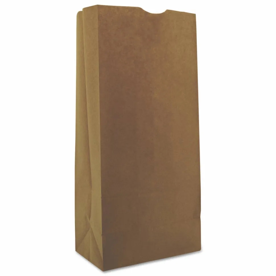 Ross & Wallace Paper Products Grocery Paper Bags, 25# Size, 40# Basis Weight, 8.25" x 5.38" x 18", Kraft, 500/Bundle