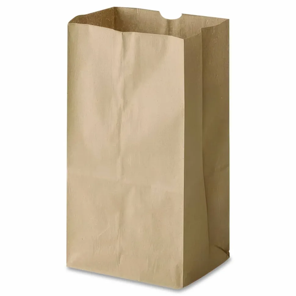 Ross & Wallace Paper Products Grocery Paper Bags, 5# Size, 35# Basis Weight, 5.25" x 3.38" x 10.94", Kraft, 500/Bundle