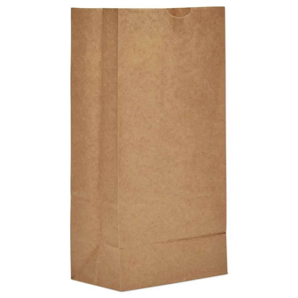 Ross & Wallace Paper Products Grocery Paper Bags, 8# Size, 35# Basis Weight, 6" x 3.88" x 12.5", Kraft, 2,000/Bundle