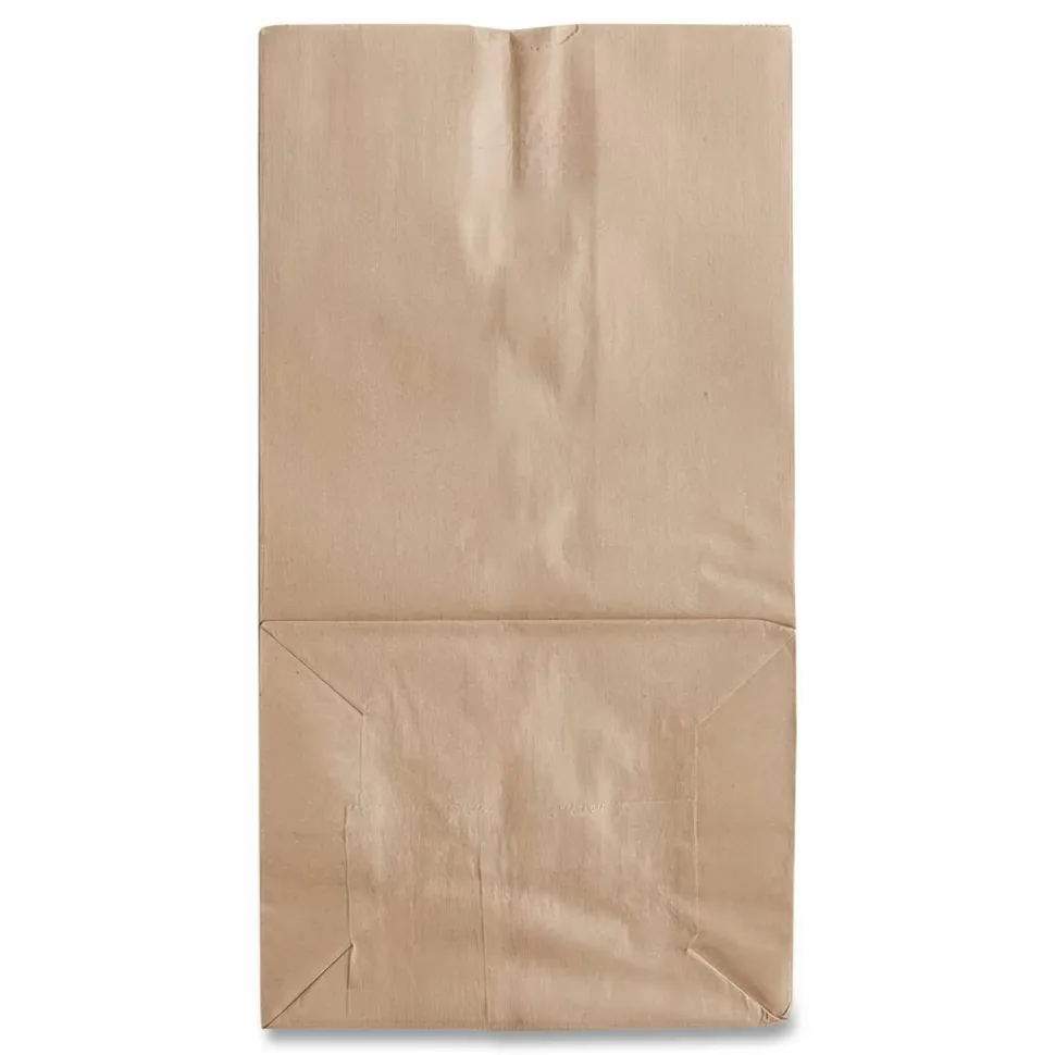 Ross & Wallace Paper Products Grocery Paper Bags, 25# Size, Heavy-Duty, 50# Basis Weight, 8.25" x 5.38" x 18", Kraft, 500/Bundle