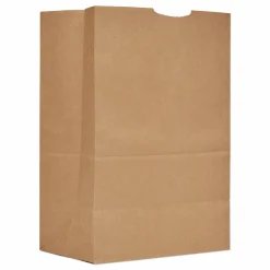 Ross & Wallace Paper Products Grocery Paper Bags, 1/6 BBL Size, 57# Basis Weight, 12" x 7" x 17", Kraft, 500/Bundle