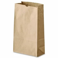 Ross & Wallace Paper Products Grocery Paper Bags, 2# Size, 30# Basis Weight, 4.13" x 2.63" x 7.88", Kraft, 500/Bundle