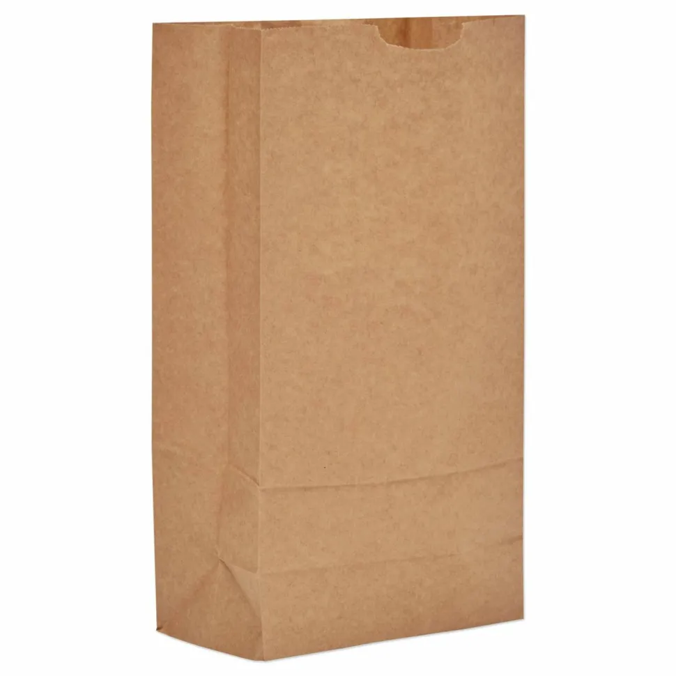 Ross & Wallace Paper Products Grocery Paper Bags, 10# Size, Extra-Heavy-Duty, 60# Basis Weight, 7" x 4.38" x 13.75", Kraft, 500/Bundle