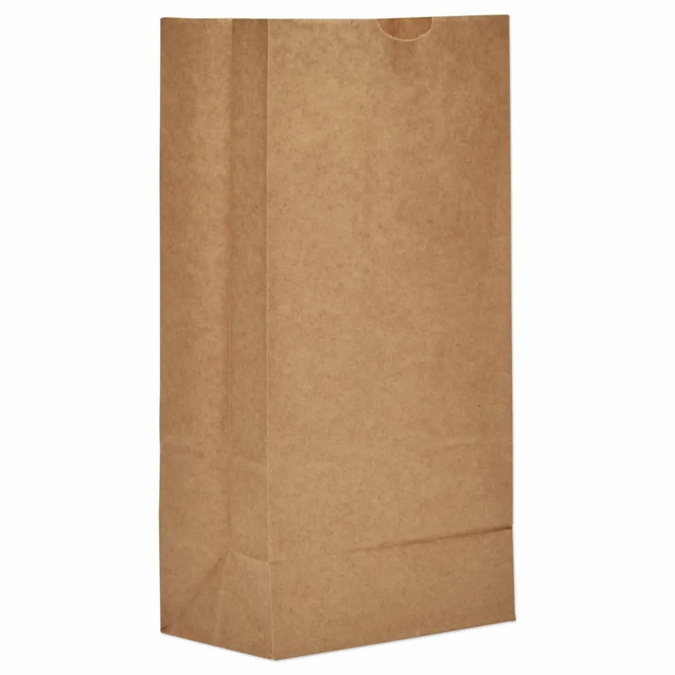 Ross & Wallace Paper Products Grocery Paper Bags, 8# Size, Heavy-Duty, 50# Basis Weight, 6" x 3.88" x 12.5", Kraft, 500/Bundle