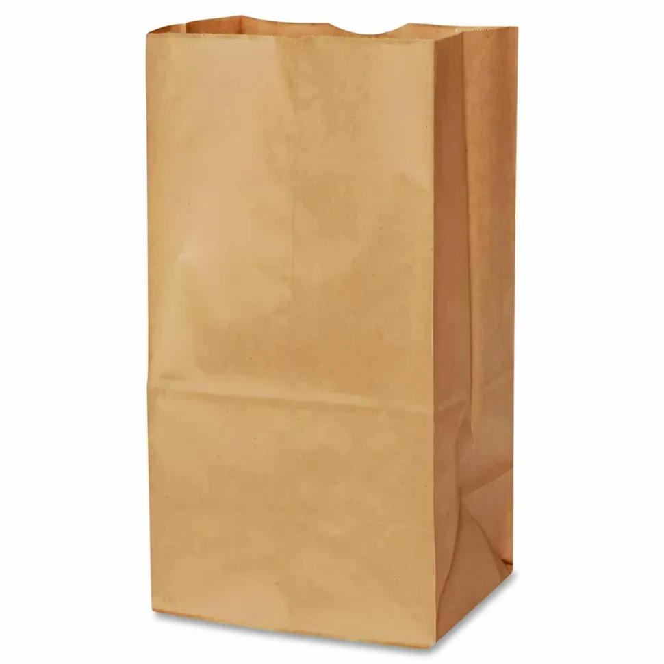 Ross & Wallace Paper Products Grocery Paper Bags, 8# Size, Heavy-Duty, 50# Basis Weight, 6" x 3.88" x 12.5", Kraft, 500/Bundle