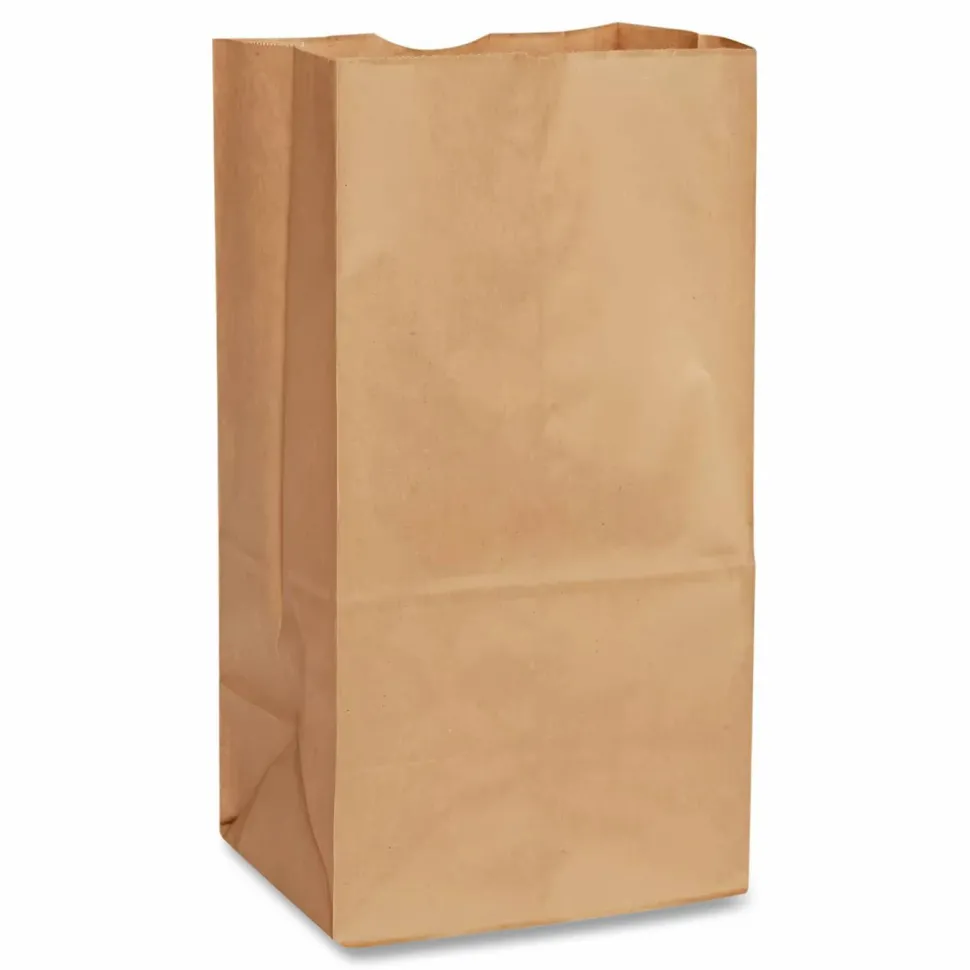Ross & Wallace Paper Products Grocery Paper Bags, 8# Size, Heavy-Duty, 50# Basis Weight, 6" x 3.88" x 12.5", Kraft, 500/Bundle