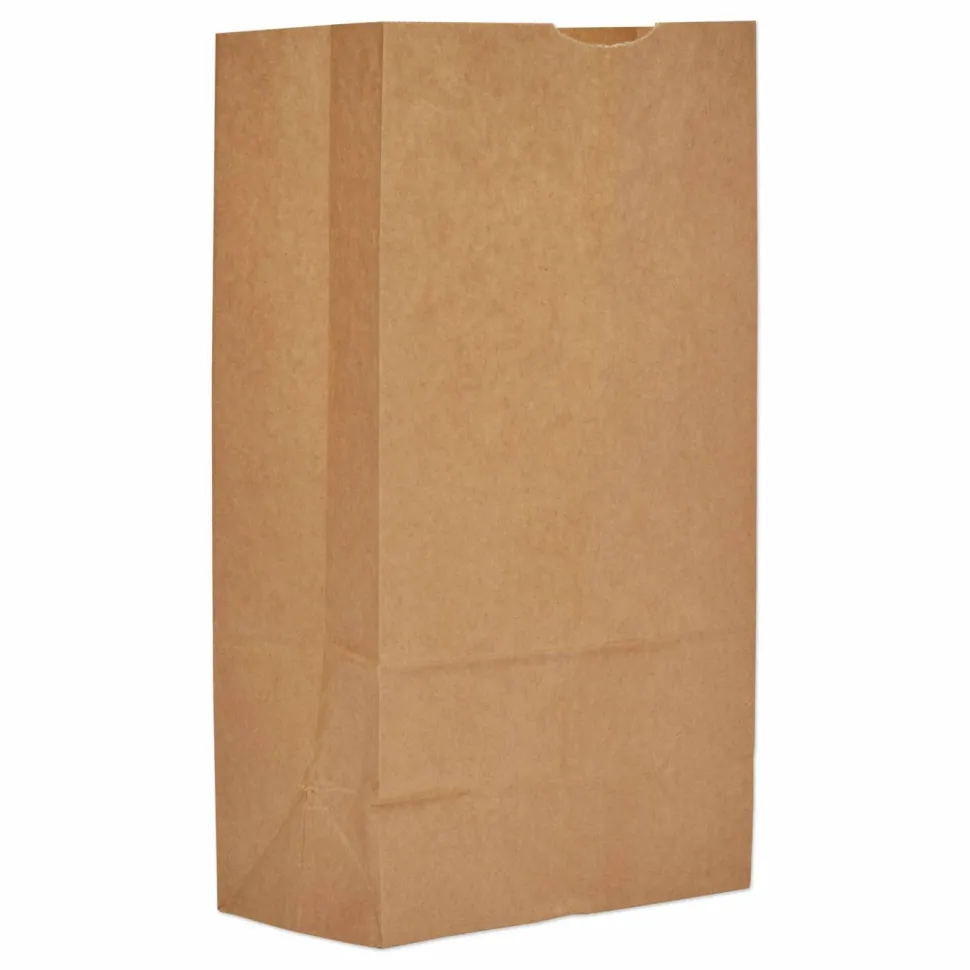 Ross & Wallace Paper Products Grocery Paper Bags, 12# Size, Extra-Heavy-Duty, 60# Basis Weight, 7" x 4.38" x 13.75", Kraft, 500/Bundle