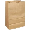 Ross & Wallace Paper Products Grocery Paper Bags, 1/6 BBL Size, 40# Basis Weight, 12" x 7" x 17", Kraft, 400/Bundle
