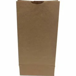 Ross & Wallace Paper Products Grocery Paper Bags, 10# Size, Heavy-Duty, 50# Basis Weight, 7" x 4.38" x 13.75", Kraft, 500/Bundle