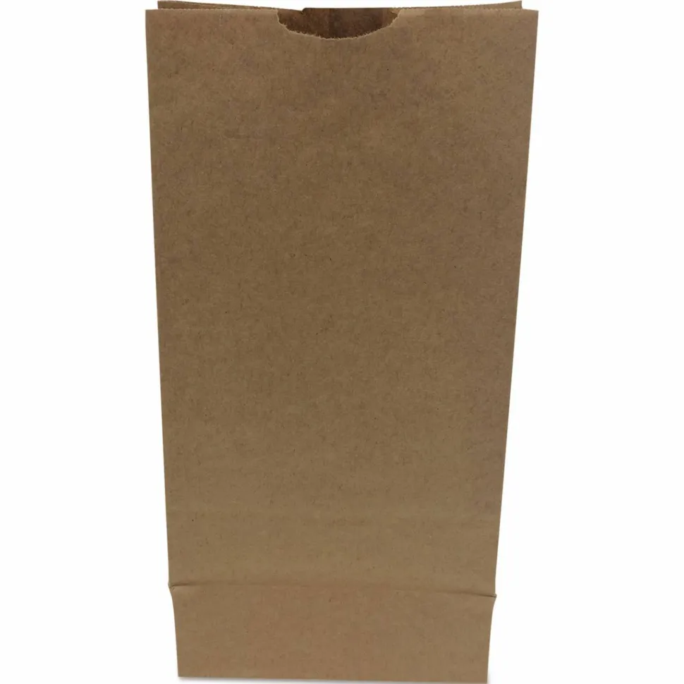 Ross & Wallace Paper Products Grocery Paper Bags, 10# Size, Heavy-Duty, 50# Basis Weight, 7" x 4.38" x 13.75", Kraft, 500/Bundle