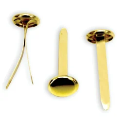 Round-Head Fasteners, 1", Brass, Pack Of 100