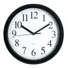 Round Quartz Analog Wall Clock, 9"D, Black