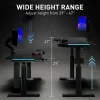 RS Gaming Chronos 66”W Height-Adjustable Gaming Desk with Integrated Power and Charging, Black, BIFMA Compliant
