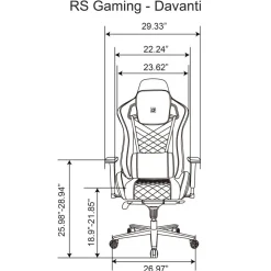 RS Gaming Davanti Vegan Leather High-Back Gaming Office Chair, Black/Blue, BIFMA Compliant