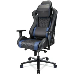 RS Gaming Davanti Vegan Leather High-Back Gaming Office Chair, Black/Blue, BIFMA Compliant