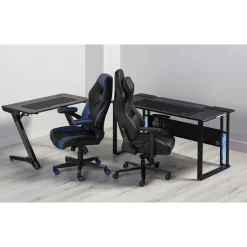 RS Gaming Mergence 60"W RGB Gaming Computer Desk With 10 Acoustic Panels, Black