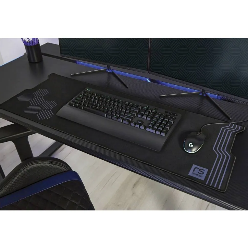 RS Gaming Mergence 60"W RGB Gaming Computer Desk With 10 Acoustic Panels, Black