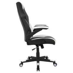 RS Gaming RGX Faux Leather High-Back Gaming Office Chair, Black/White, BIFMA Compliant