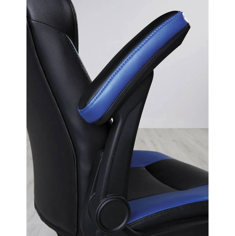 RS Gaming RGX Faux Leather High-Back Gaming Office Chair, Black/White, BIFMA Compliant