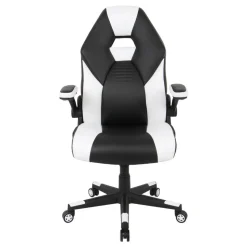 RS Gaming RGX Faux Leather High-Back Gaming Office Chair, Black/White, BIFMA Compliant