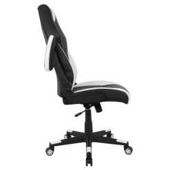 RS Gaming RGX Faux Leather High-Back Gaming Office Chair, Black/White, BIFMA Compliant