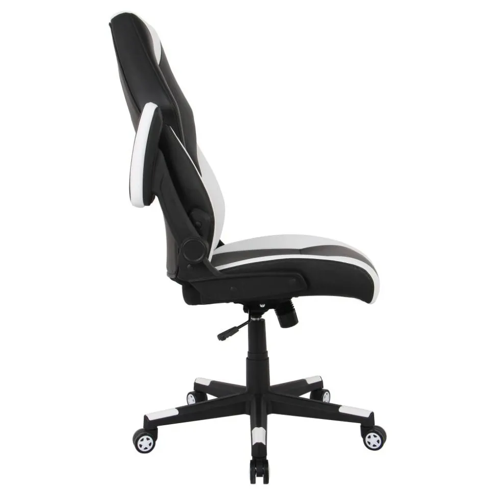RS Gaming RGX Faux Leather High-Back Gaming Office Chair, Black/White, BIFMA Compliant